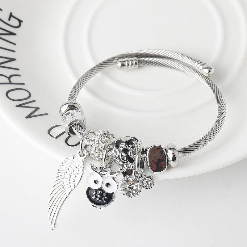 DS Charm Bracelets for girls,exquisite cute cartoon friendship bracelets Silver Stainless Steel Bangle with birthday Gift box, Adjustable girls jewelry Suitable for holiday gifts - Image 3